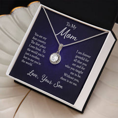 To My Mom - You are my first country Embrace the Light of Love: The Eternal Hope Necklace for Lovers