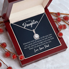 To My Daughter - Wherever your journey in life Embrace the Light of Love: The Eternal Hope Necklace for Lovers