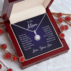 To My Mom - You are my first country Embrace the Light of Love: The Eternal Hope Necklace for Lovers