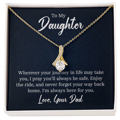 To My Daughter - Wherever your journey in life Eternal Sparkle: The Alluring Beauty Necklace - A Symbol of Everlasting Love