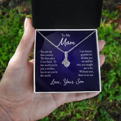 To My Mom - You are my first country Eternal Sparkle: The Alluring Beauty Necklace - A Symbol of Everlasting Love