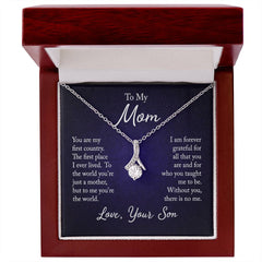 To My Mom - You are my first country Eternal Sparkle: The Alluring Beauty Necklace - A Symbol of Everlasting Love