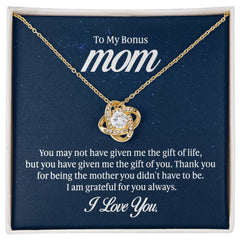 To My Mom - You may not have given me the gift of life Eternal Embrace - Dazzling Love Knot Necklace