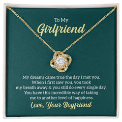 To My Girlfriend - My dreams came true Eternal Embrace - Dazzling Love Knot Necklace