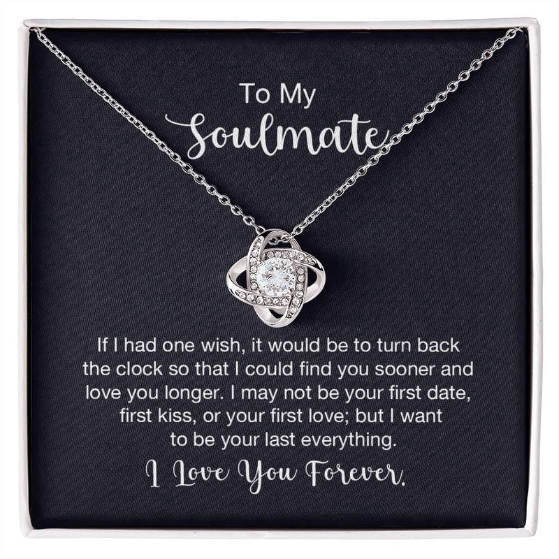 To My Soulmate - If I had one wish Eternal Embrace - Dazzling Love Knot Necklace