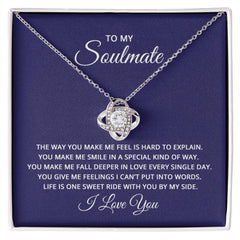 To My Soulmate - The way you make me feel is hard to explain Eternal Embrace - Dazzling Love Knot Necklace