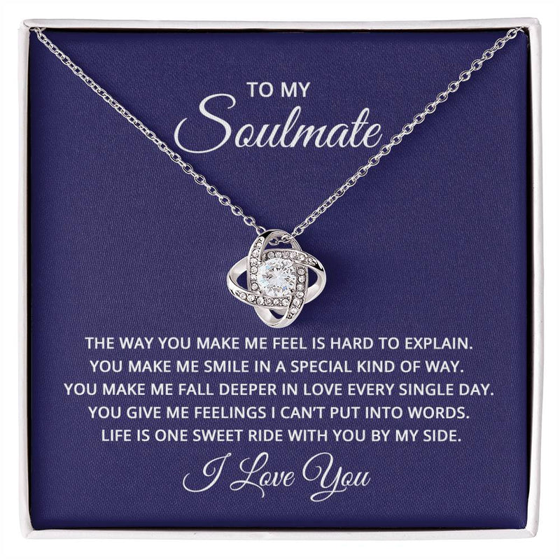 To My Soulmate - The way you make me feel is hard to explain Eternal Embrace - Dazzling Love Knot Necklace