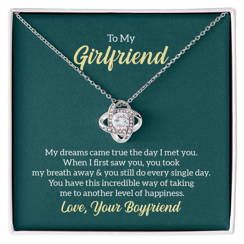 To My Girlfriend - My dreams came true Eternal Embrace - Dazzling Love Knot Necklace