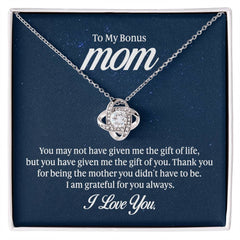 To My Mom - You may not have given me the gift of life Eternal Embrace - Dazzling Love Knot Necklace