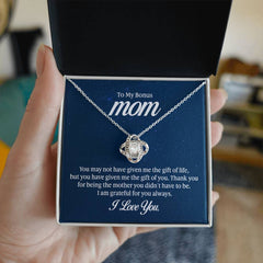 To My Mom - You may not have given me the gift of life Eternal Embrace - Dazzling Love Knot Necklace