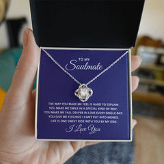 To My Soulmate - The way you make me feel is hard to explain Eternal Embrace - Dazzling Love Knot Necklace