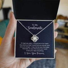 To My Soulmate - If I had one wish Eternal Embrace - Dazzling Love Knot Necklace