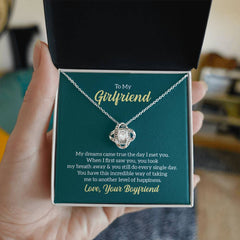 To My Girlfriend - My dreams came true Eternal Embrace - Dazzling Love Knot Necklace