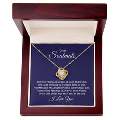 To My Soulmate - The way you make me feel is hard to explain Eternal Embrace - Dazzling Love Knot Necklace