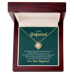 To My Girlfriend - My dreams came true Eternal Embrace - Dazzling Love Knot Necklace