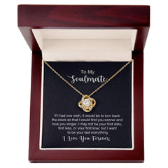 To My Soulmate - If I had one wish Eternal Embrace - Dazzling Love Knot Necklace