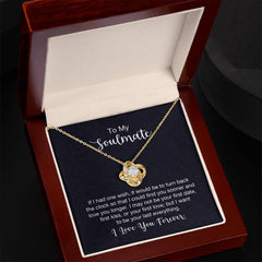 To My Soulmate - If I had one wish Eternal Embrace - Dazzling Love Knot Necklace