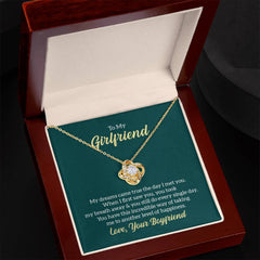 To My Girlfriend - My dreams came true Eternal Embrace - Dazzling Love Knot Necklace