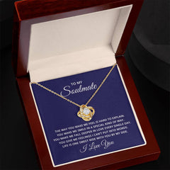 To My Soulmate - The way you make me feel is hard to explain Eternal Embrace - Dazzling Love Knot Necklace