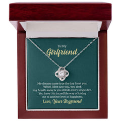 To My Girlfriend - My dreams came true Eternal Embrace - Dazzling Love Knot Necklace