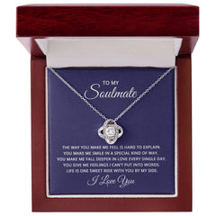 To My Soulmate - The way you make me feel is hard to explain Eternal Embrace - Dazzling Love Knot Necklace