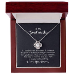 To My Soulmate - If I had one wish Eternal Embrace - Dazzling Love Knot Necklace